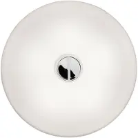Flos Taklampa BUTTON, dimbar, Vitt / opal, Vardagsrum / matsal, Glas, Design, Taklampa