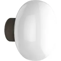 New Works Karl-johan Vägglampa Rökt Ek/t Opal - Vägglampor Glas Vit