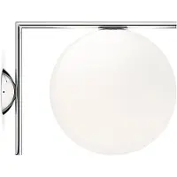 Flos Vägglampa , IC C/W2, dimbara, Metallisk, Vardagsrum, Glas, Design