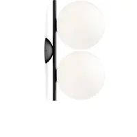 Flos Vägglampa , IC C/W1 Double, dimbara, Vit, Vardagsrum, Glas, Design
