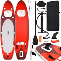vidaXL Uppblåsbart SUP Board Set Röd 360x81x10 cm
