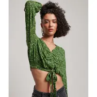 Superdry Vintage Tie Front Blus Med Lång ärm