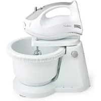 Nedis Hand visp | 200 W | 5 hastighetsinställning | Turbo funktion | Svarvskål / 2 Degkrokar / 2 vispar | Grå / Vit