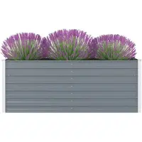 vidaXL Odlingslåda 160x80x45 cm galvaniserat stål grå