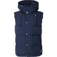 Superdry för män. M5011708A Vadderad väst med huvia Everest marinblå (M), Casual, Polyester, Marino