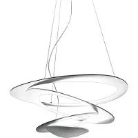Artemide Design pendellampa Pirce Mini, dimbar, Vitt / opal, Vardagsrum / matsal, Aluminium / grå / zink, Design, Pendellampa