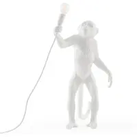 Seletti LED-dekorerad bordslampa Monkey Lamp, vit, stående Lamp, Vitt / opal, Vardagsrum / matsal, Syntetmaterial, Design, Bordslampa