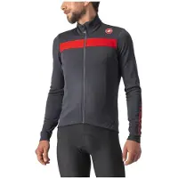 Castelli Puro 3 FZ Long Sleeve Jersey Black Red, Size S