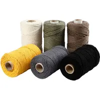Creativ Company Makramésnören - Färgsorteringar - 2 mm - 198 m - 6 st