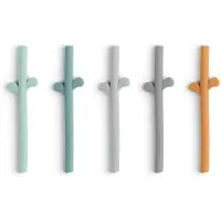 Done by Deer Sugrör - 5-pack - Peekaboo - Blue Mix - - One Size - Sugrör