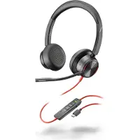 HP Poly Blackwire 8225 - Blackwire 8200 series - headset - på örat - kabelansluten - aktiv brusradering - USB-C - svart - Zoomcertifierad