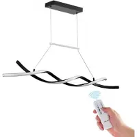 Vevor Modern ljuskrona, 24W, Dimbar LED-pendellampa med fjärrkontroll, silikonskärm, justerbar 3000K-6000K färgtemperatur ljusstyrka taklampa för kök matsal
