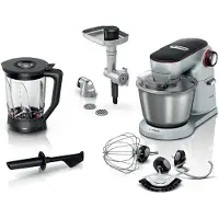 Bosch MUM9B34S27, 5,5 l, Gjuten aluminium, Svart, Rotations-, Blanda, Mixning, Rostfritt stål, Gjuten aluminium