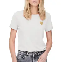 ONLY T-shirt 'ONLKita' guld / vit