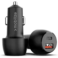Mobilizera Mobilize bil­laddare USB + USB-C 48W Svart med PD/PPS och QC