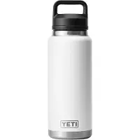 Yeti Rambler Bottle 36oz Chug Cap, White, thermos bottle with drinking spout, 1L