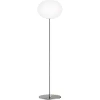 Flos Design golvlampa GLO-BALL, dimbar, Aluminium / grå / zink, Vardagsrum / matsal, Glas, Design, Golvlampa