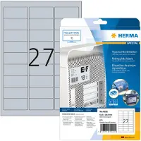 Herma 4222 Märkskyltsetiketter 63.5 x 29.6 mm Polyesterfilm Silver 675 st Permanent Laser, Kopiator, Färglaserskrivare