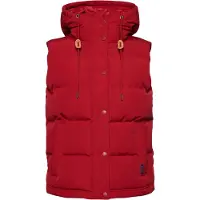 Superdry för kvinnor. W5010907A Quiltad väst med huva Everest röd (XL), Casual, Nylon, Hållbar