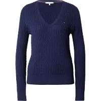Tommy Hilfiger Tröja 'Cable' marinblå / mörkblå / röd / vit
