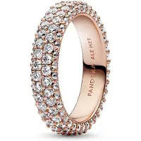 Pandora Timeless Pave Double-row 14k Rose gold-plated ring 182629C01-52