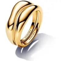 Pandora Essence Organically Shaped Stacking Rings 14k Gold-plated ring 163264C00-52
