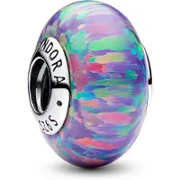 Pandora Moments Sterling silver berlock with lavender purple lab-created opal 791691C05