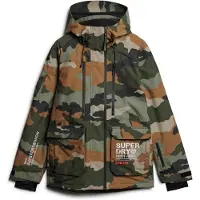 Superdry för män. MS110178A Ultimate Rescue Jacket grön (S), Casual, Deportivo, Kamouflage, Snö, Återvunnen polyester, Hållbar