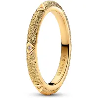 Pandora ME Texture & Stones Ring 14k Gold-plated Cubic Zirconia Clear ring 163322C01-54