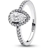 Pandora Timeless Sparkling Pear Halo Sterling silver ring 192835C01-52