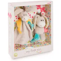 Nici Gosedjur + Täcke Åsna Muli Med Meddelande Teddy 18 Cm