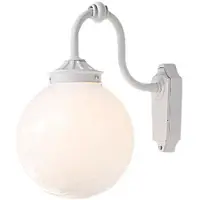 Konstsmide Vägglampa utomhus ARCTURUS, dimbar, Vitt / opal, Aluminium / grå / zink, Modern, Utomhusvägglampa
