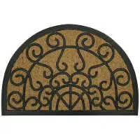 Douceur D`Interieur halvcirkelformad dörrmatta med kokosnötsfiber MARQUIS, 40 x 60 cm