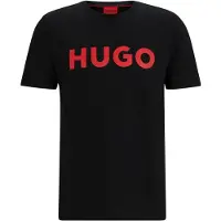 HUGO för män. 50467556 T-shirt Dulivio svart (L), Casual, Bomull, Kort ärm, Hållbar