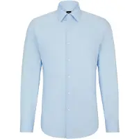 BOSS Slim-fit shirt in easy-iron stretch-cotton poplin