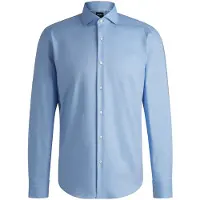 BOSS Regular-fit shirt in easy-iron stretch-cotton twill