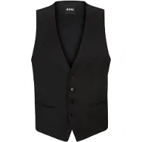 BOSS ONE Slim-fit waistcoat in virgin-wool serge