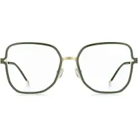 BOSS Green optical frames with forked temples and branded chain