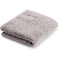 BOSS Cotton hand towel in silver with embroidered logo