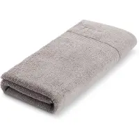 BOSS Cotton bath towel in silver with embroidered logo