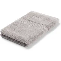 BOSS Cotton guest towel in silver with embroidered logo