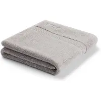 BOSS Cotton bath mat in silver with embroidered logo