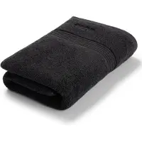 BOSS Black cotton bath towel with embroidered logo