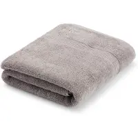 BOSS Silver cotton bath sheet with tonal embroidered logo