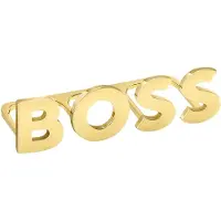 BOSS Light-gold tone knuckle ring with logo letters