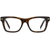 BOSS Horn-acetate optical frames with signature gold-tone detail