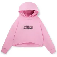 HUGO Kids' fleece hoodie with logo artwork