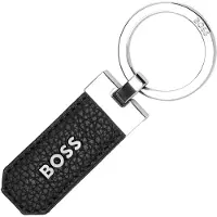 BOSS Gift-boxed key ring in grained leather with logos