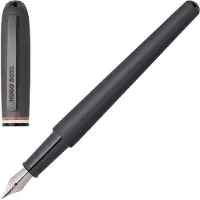BOSS Brushed fountain pen with signature-stripe midring