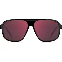 HUGO Black-acetate sunglasses with red shaded lenses